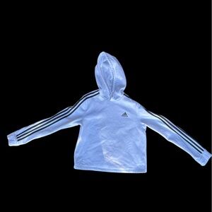 ✨ -White Adidas hoodie with black stripes✨